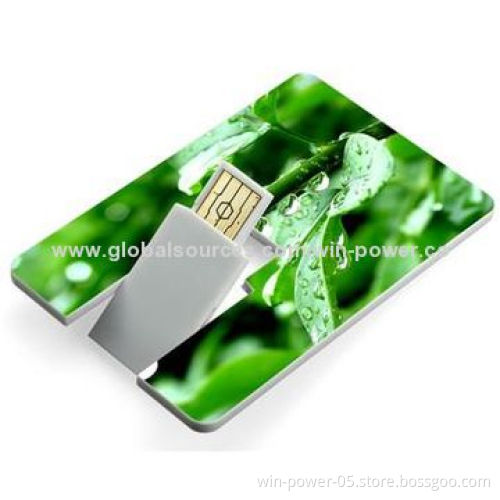 Card-shaped USB Flash Drive, Full Color Photos Printing on Both Sides